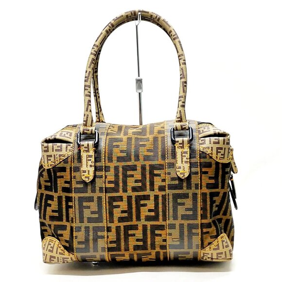 Fendi Hand Bag Brown Canvas 497-070325 - Picture 1 of 14